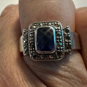 Elegant Sterling Silver and Purple Women's Ring